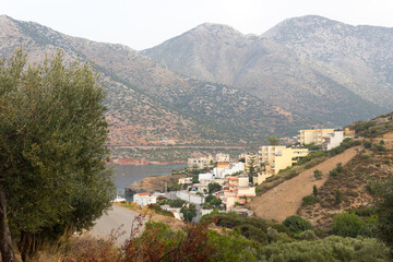 Fototapeta na wymiar View of the village of Bali among the mountains on the North shore of the island of Crete