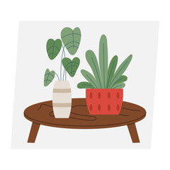 Beautiful pottery plant on white background vector illustration flat design 