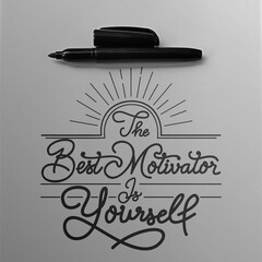 This The Best Motivator Is Yourself Motivation Quote design is perfect for print and merchandising....