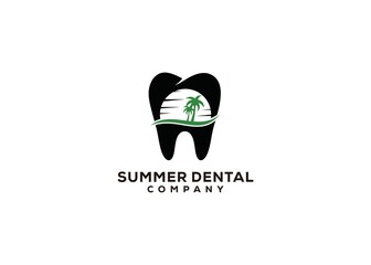 summer dental simple logo design inspiration