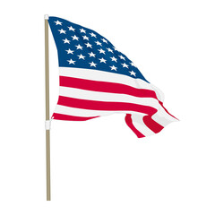 USA flag waving on the wind, Vector Illustration - 364767888