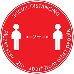 Icon people concept Social Distancing stay 2m apart from other people, the practices put in place to enforce social distancing, vector illustration