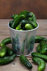 bucket  with gherkins