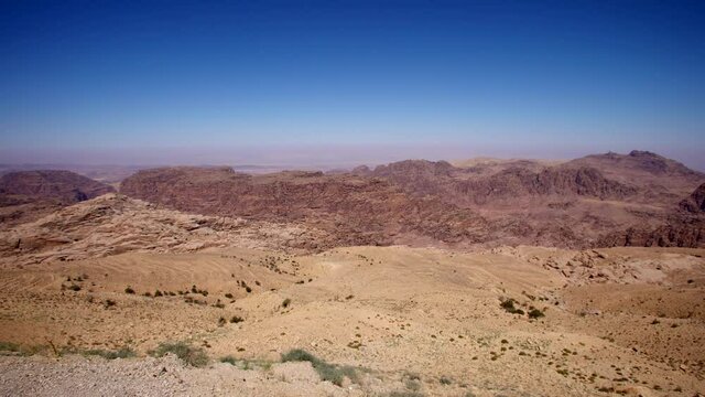 Nebi Harun mountain - the mountain of the prophet Aharon, Jordan. Desert landscape close to Petra.