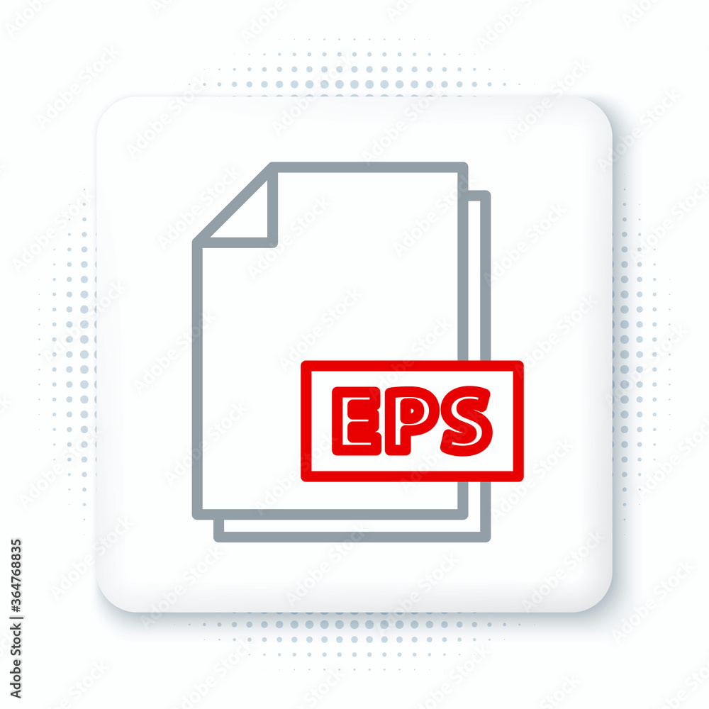 Fototapete Line EPS file document. Download eps button icon isolated on white background. EPS file symbol. Colorful outline concept. Vector.