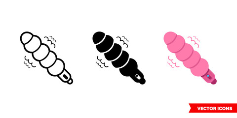 Vibrator icon of 3 types. Isolated vector sign symbol.