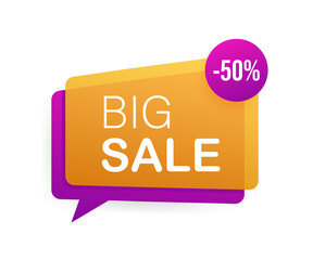 Big sale label. Modern big sale, great design for any purposes. Banner design. Vector stock illustration.