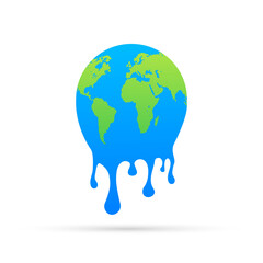 Global warming, Graphic illustration of a melting earth.