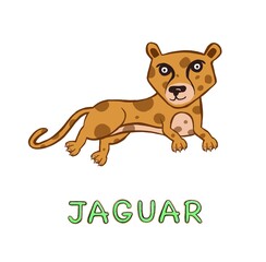 design Cute Jaguar. small icon for stock. Vector illustration