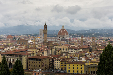 Fototapeta na wymiar A Florentine view over looking the famous Italian City