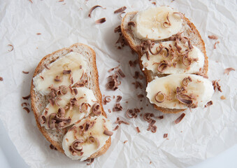 Sweet Banana and Chocolate Sandwich