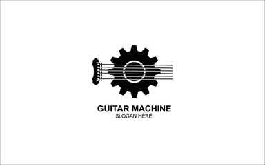 Obraz premium guitar machine music Production Logo Design symbol inspiration
