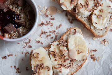 Sweet Banana and Chocolate Sandwich