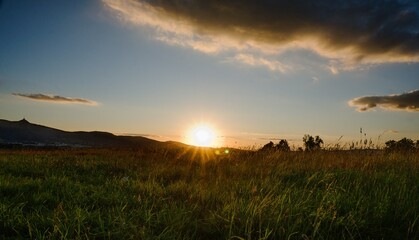 Jizera Mountains in the sunset