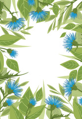 Thistle with green leaves