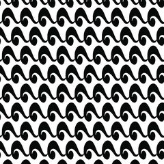 vector abstract transparent  monochrome  seamless pattern with black waves
