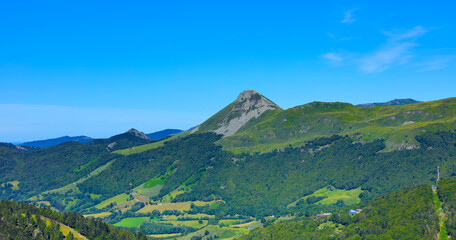 Massif Central, Cantal- Auvergne volcanic- landscape