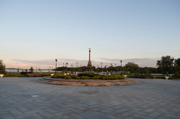 Fototapeta premium sunset over the river