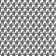 Vector abstract transparent geometric 3d black and white seamless pattern background tile 