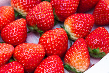 Close up Ripe strawberries Background textures