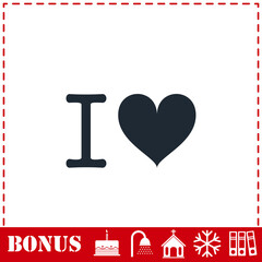 I love icon flat