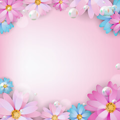 Fototapeta premium Abstract colored Natural Flower Background. Vector Illustration