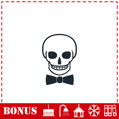 Skull icon flat