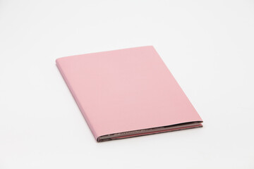 Pink Hardback Book With Copy Space Isolated on White Background