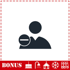 Delete user icon flat