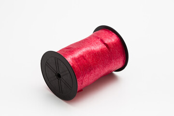 Red gift wrap on white background