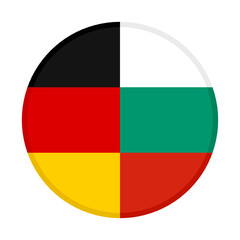 round icon with germany and bulgaria flags, isolated on white background
