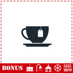 Tea icon flat
