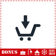 Online shopping icon flat