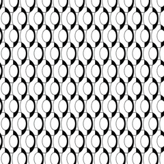 Vector abstract transparent geometric black and white seamless pattern background tile with ovals. 