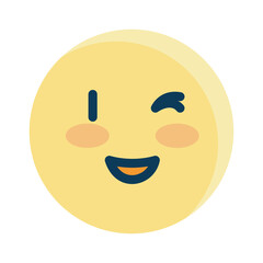 Isolated happy and wink emoji vector design