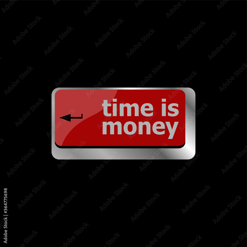 Aufkleber time concept. computer keyboard with text time is money