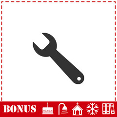 Wrench icon flat