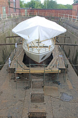Boat in dry dock