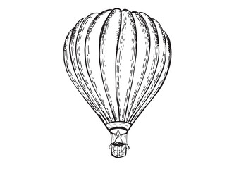 Obraz premium Air balloon. Hand drawn illustration. Vector