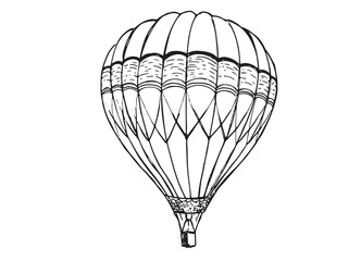 Air balloon. Hand drawn illustration. Vector
