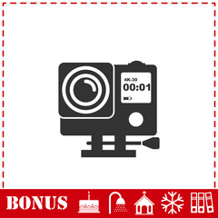 Action camera icon flat