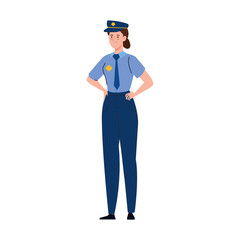 police woman worker vector design