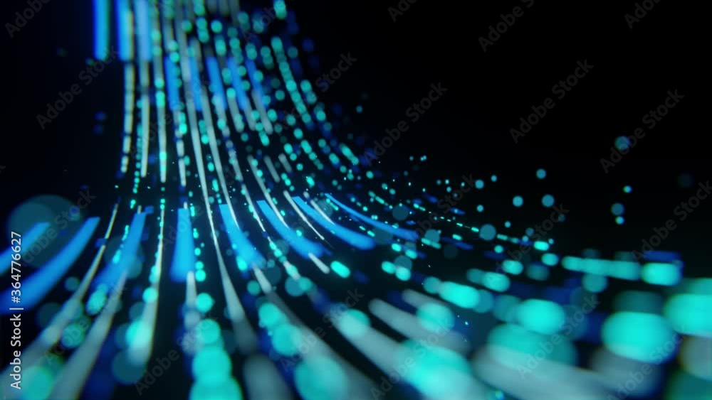Poster dark background technology abstract blue background circle move with lots of light.