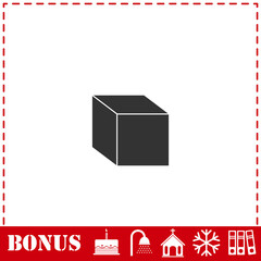 Cube icon flat