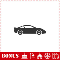 Sport car icon flat
