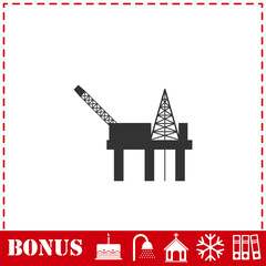 Oil platform icon flat