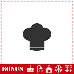 Chef hat icon flat