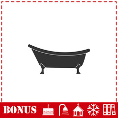 Bathtub icon flat