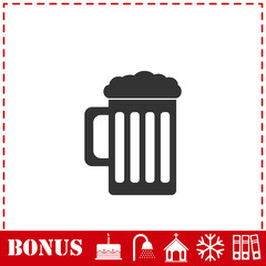 Beer icon flat