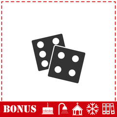 Dices icon flat